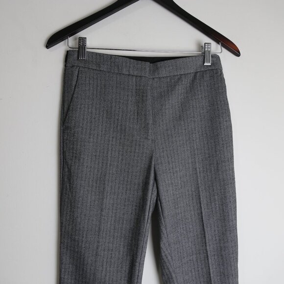 Zara Striped Tweed Pleated Front Dress Pants Straight Leg Size Small - Picture 2 of 7